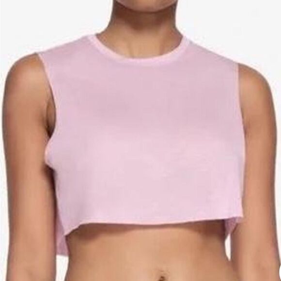 SKIMS Tops - SKIMS Boyfriend Cropped Tank Pink Medium NWT
